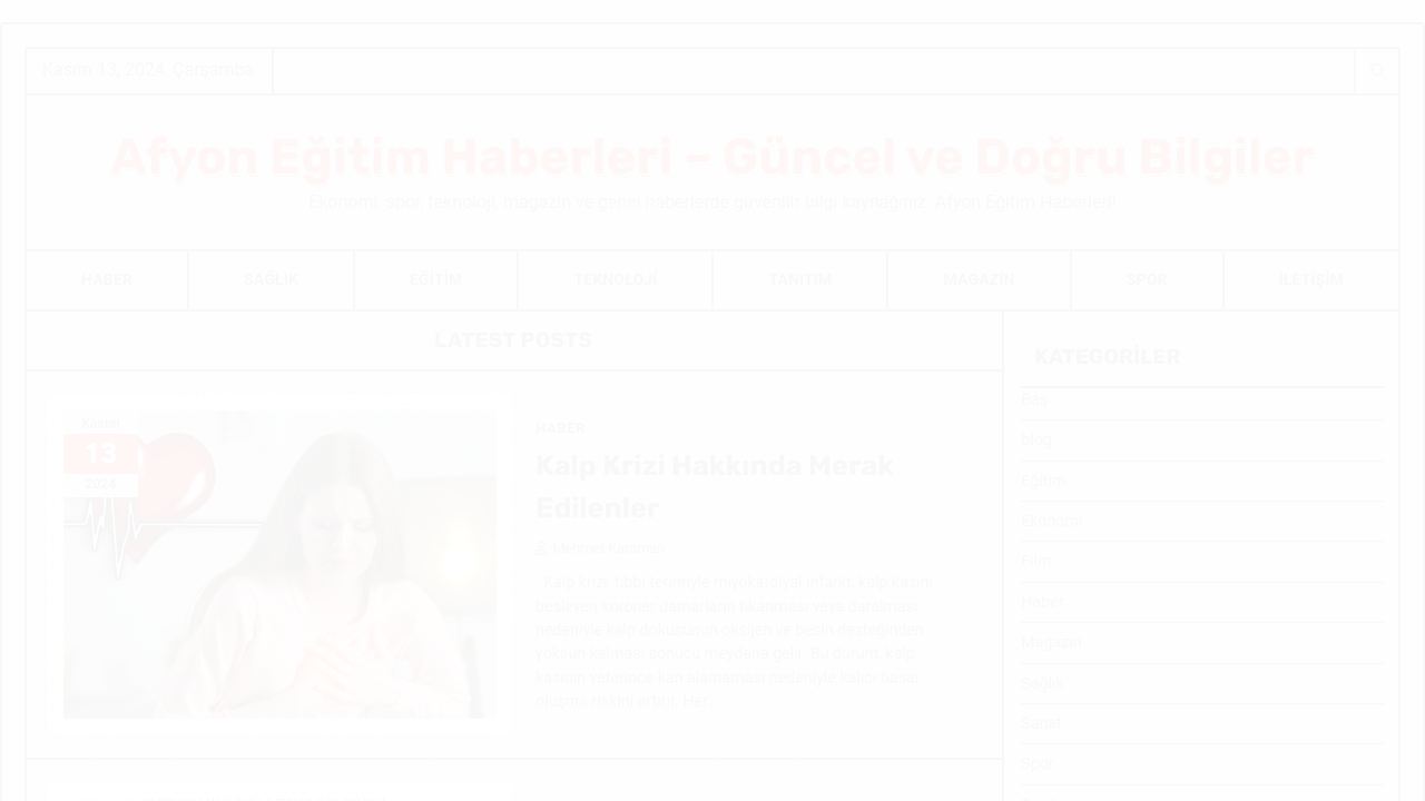 Afyon Eğitim Haberleri - Güncel ve Doğru Bilgiler - Ekonomi, spor, teknoloji, magazin ve genel haberlerde güvenilir bilgi kaynağınız: Afyon Eğitim Haberleri!