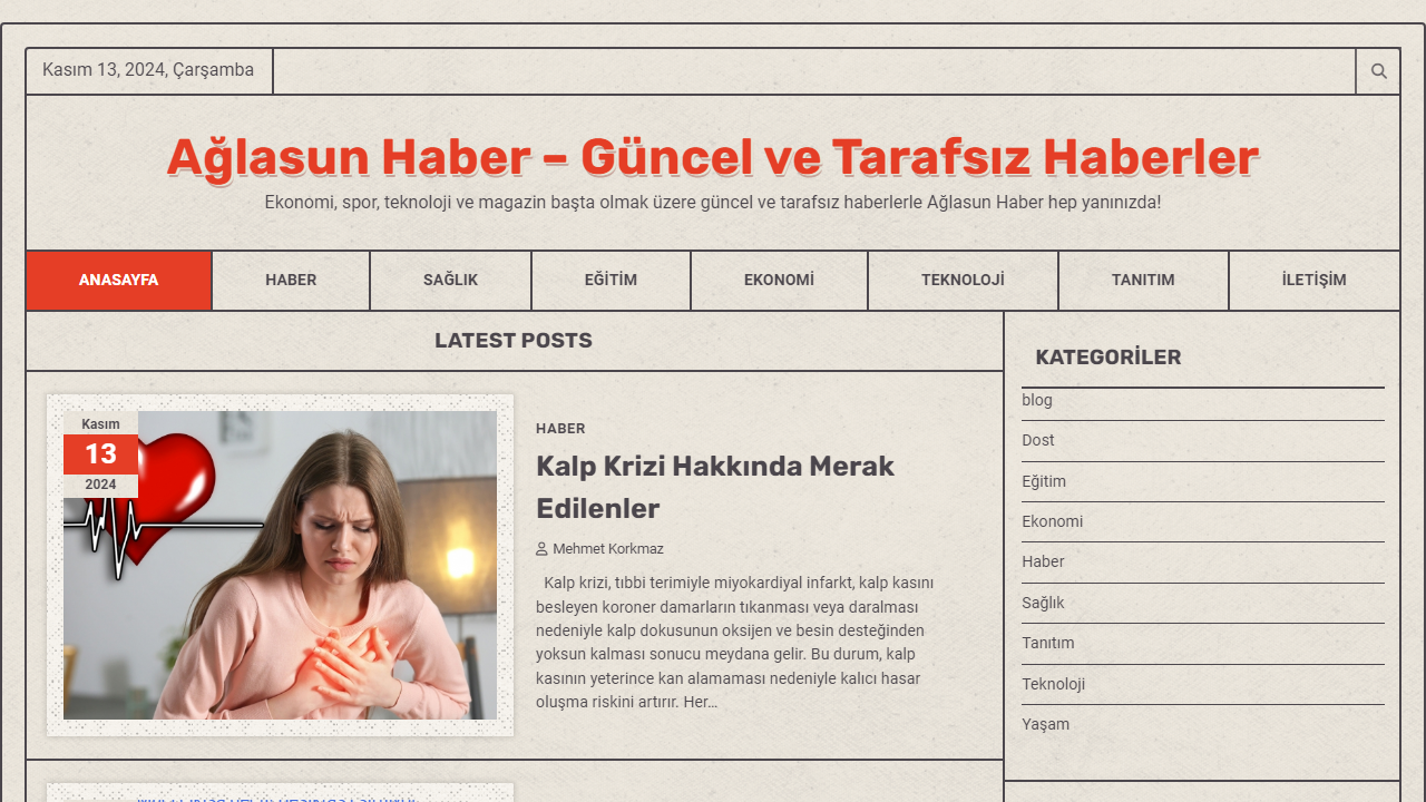 Ağlasun Haber - Güncel ve Tarafsız Haberler - Ekonomi, spor, teknoloji ve magazin başta olmak üzere güncel ve tarafsız haberlerle Ağlasun Haber hep yanınızda!