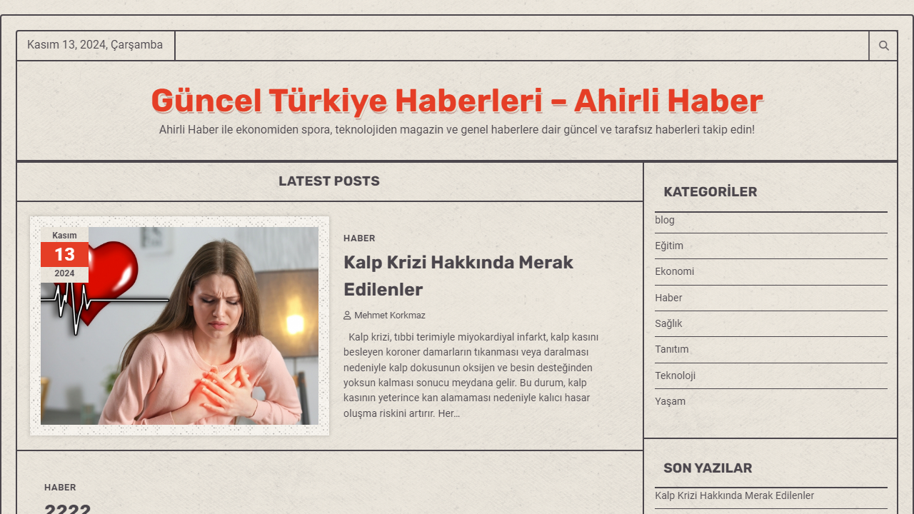 Güncel Türkiye Haberleri - Ahirli Haber - Ahirli Haber ile ekonomiden spora, teknolojiden magazin ve genel haberlere dair güncel ve tarafsız haberleri takip edin!