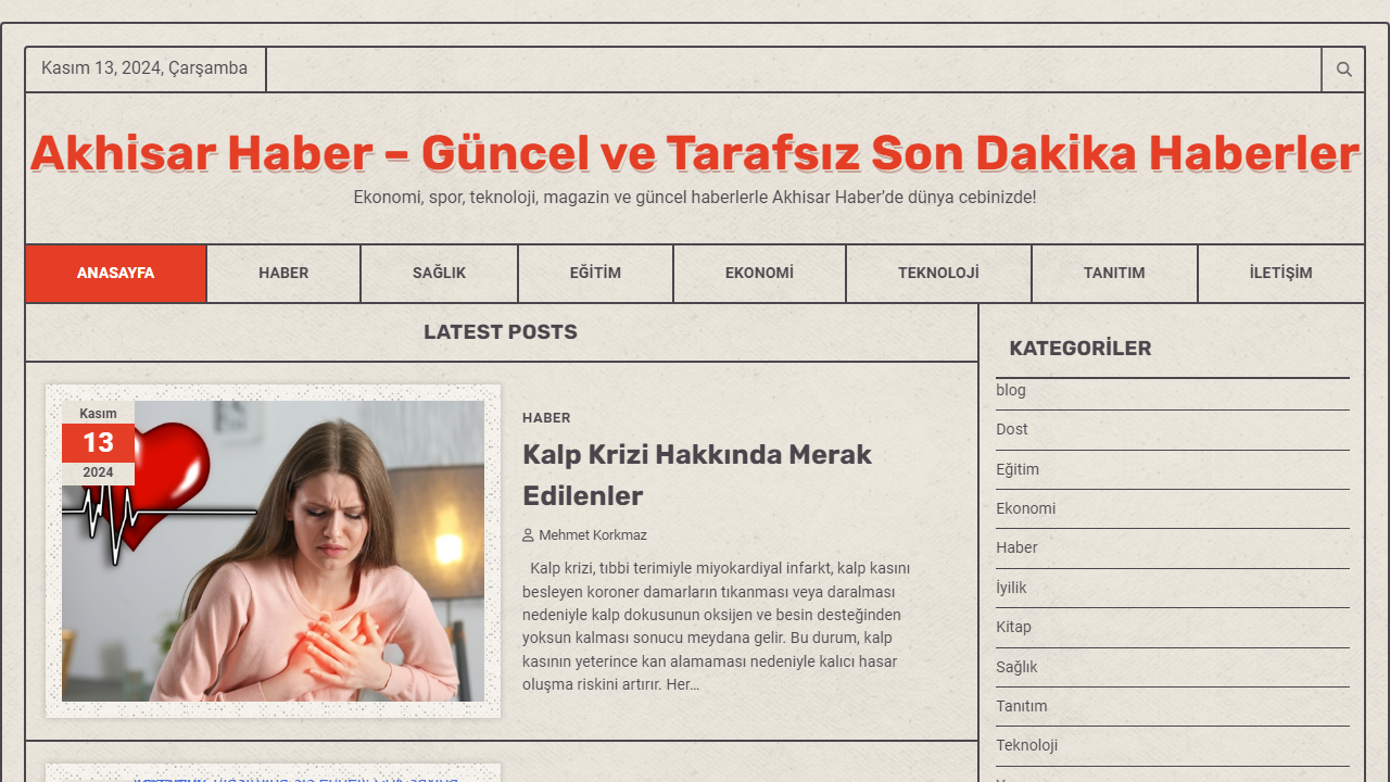 Akhisar Haber - Güncel ve Tarafsız Son Dakika Haberler - Ekonomi, spor, teknoloji, magazin ve güncel haberlerle Akhisar Haber'de dünya cebinizde!