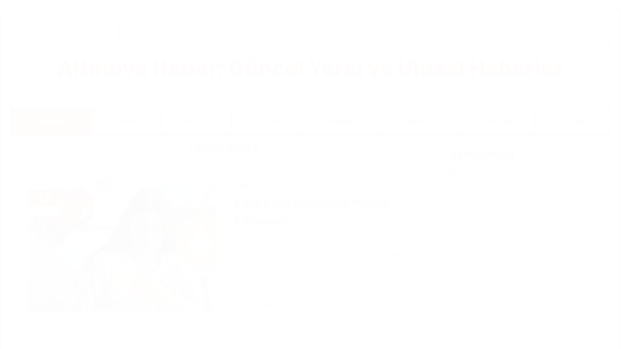 Altınova Haber: Güncel Yerel ve Ulusal Haberler - Ekonomi, spor, teknoloji ve magazinde en taze gelişmeler için Altınova Haber’e göz atın!