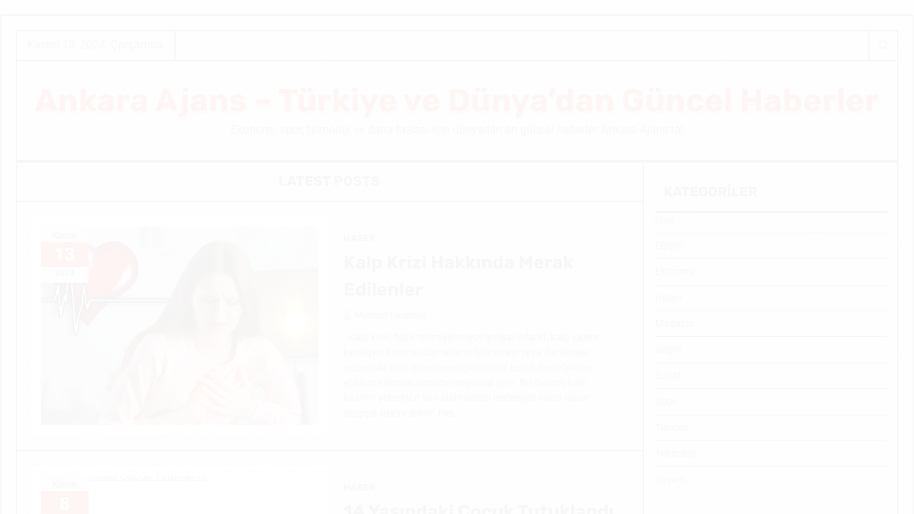 Ankara Ajans - Türkiye ve Dünya'dan Güncel Haberler - Ekonomi, spor, teknoloji ve daha fazlası için dünyadan en güncel haberler Ankara Ajans'ta!