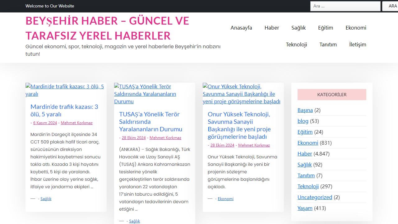 Beyşehir Haber - Güncel ve Tarafsız Yerel Haberler - Güncel ekonomi, spor, teknoloji, magazin ve yerel haberlerle Beyşehir'in nabzını tutun!