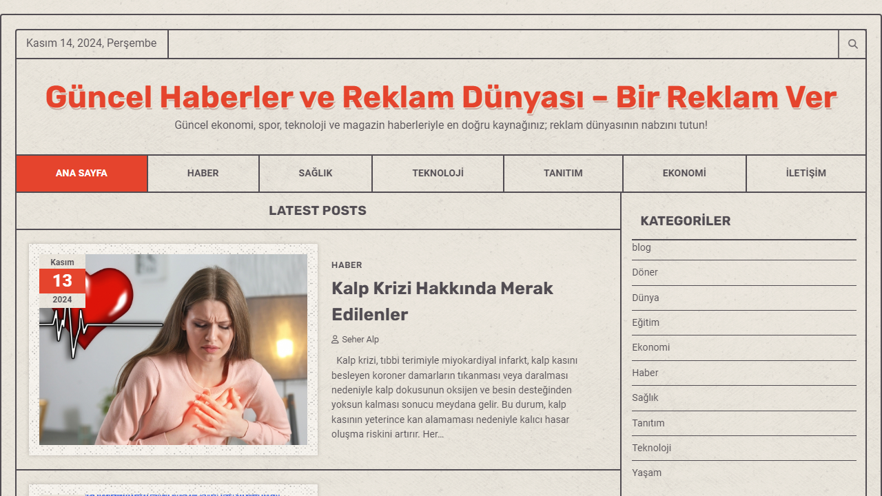 Güncel Haberler ve Reklam Dünyası - Bir Reklam Ver - Güncel ekonomi, spor, teknoloji ve magazin haberleriyle en doğru kaynağınız; reklam dünyasının nabzını tutun!