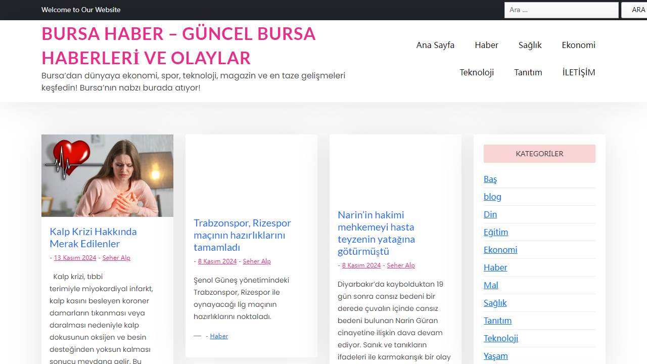 Bursa Haber - Güncel Bursa Haberleri ve Olaylar - Bursa'dan dünyaya ekonomi, spor, teknoloji, magazin ve en taze gelişmeleri keşfedin! Bursa'nın nabzı burada atıyor!