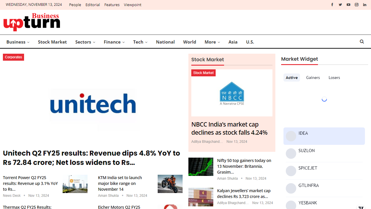 News at Business Upturn: Stock Market, Business & Industry Updates