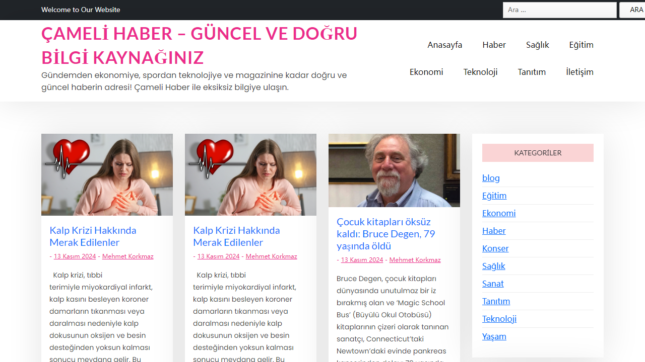 Çameli Haber - Güncel ve Doğru Bilgi Kaynağınız - Gündemden ekonomiye, spordan teknolojiye ve magazinine kadar doğru ve güncel haberin adresi! Çameli Haber ile eksiksiz bilgiye ulaşın.