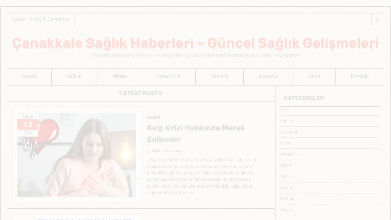 Çanakkale Sağlık Haberleri - Güncel Sağlık Gelişmeleri - "Ekonomiden spora, teknoloji ve magazinle Çanakkale'nin nabzını tutan güncel haber kaynağınız!"