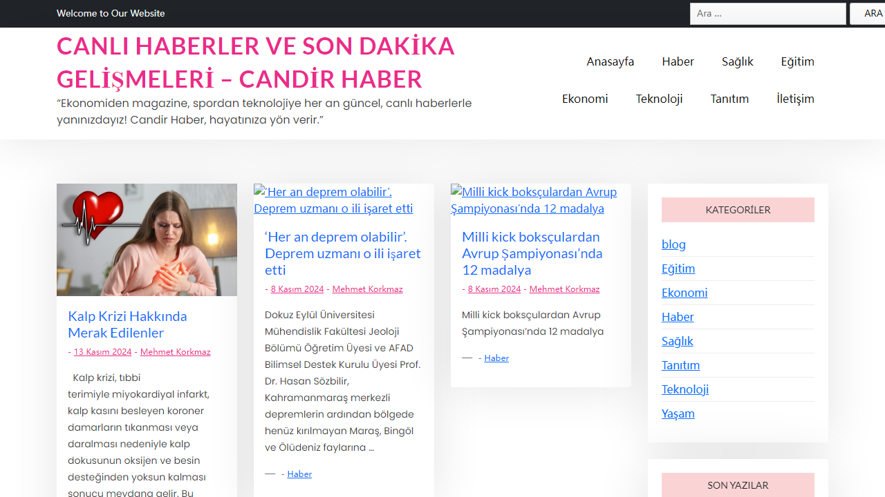 Canlı Haberler ve Son Dakika Gelişmeleri - Candir Haber - "Ekonomiden magazine, spordan teknolojiye her an güncel, canlı haberlerle yanınızdayız! Candir Haber, hayatınıza yön verir."
