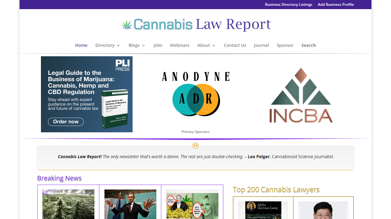 Cannabis Law Report | Cannabis Law News