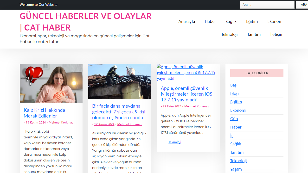 Güncel Haberler ve Olaylar | Cat Haber - Ekonomi, spor, teknoloji ve magazinde en güncel gelişmeler için Cat Haber ile nabzı tutun!