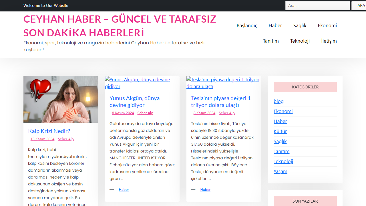 Ceyhan Haber - Güncel ve Tarafsız Son Dakika Haberleri - Ekonomi, spor, teknoloji ve magazin haberlerini Ceyhan Haber ile tarafsız ve hızlı keşfedin!