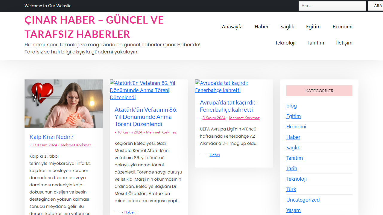 Çınar Haber - Güncel ve Tarafsız Haberler - Ekonomi, spor, teknoloji ve magazinde en güncel haberler Çınar Haber'de! Tarafsız ve hızlı bilgi akışıyla gündemi yakalayın.