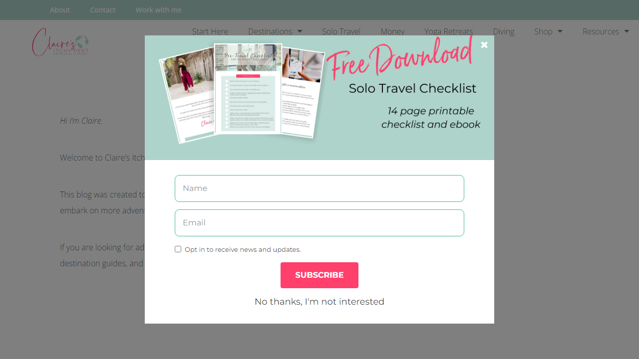 Claire's Itchy Feet - Solo Female Adventure Travel