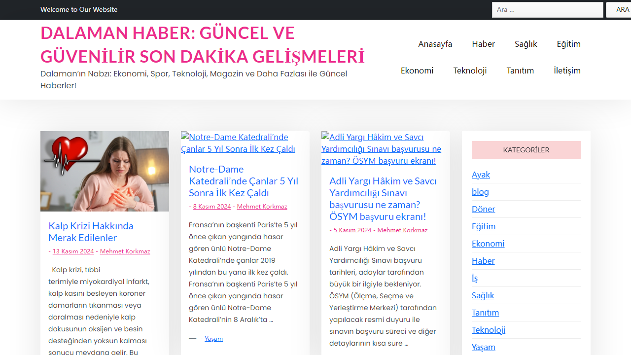 Dalaman Haber: Güncel ve Güvenilir Son Dakika Gelişmeleri - Dalaman'ın Nabzı: Ekonomi, Spor, Teknoloji, Magazin ve Daha Fazlası ile Güncel Haberler!