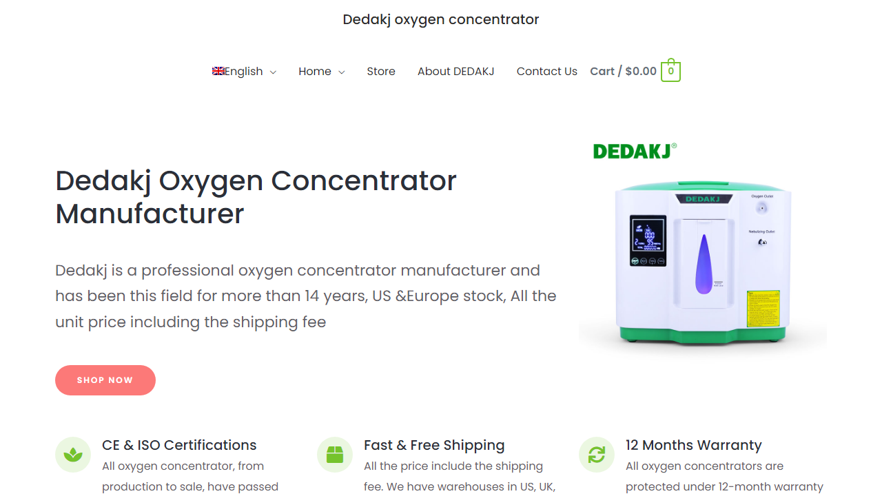 dedakjoxygenconcentrator.com