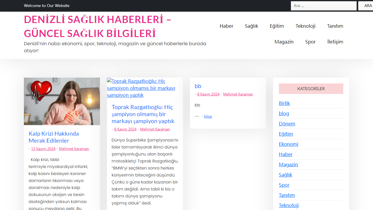 Denizli Sağlık Haberleri - Güncel Sağlık Bilgileri - Denizli'nin nabzı ekonomi, spor, teknoloji, magazin ve güncel haberlerle burada atıyor!