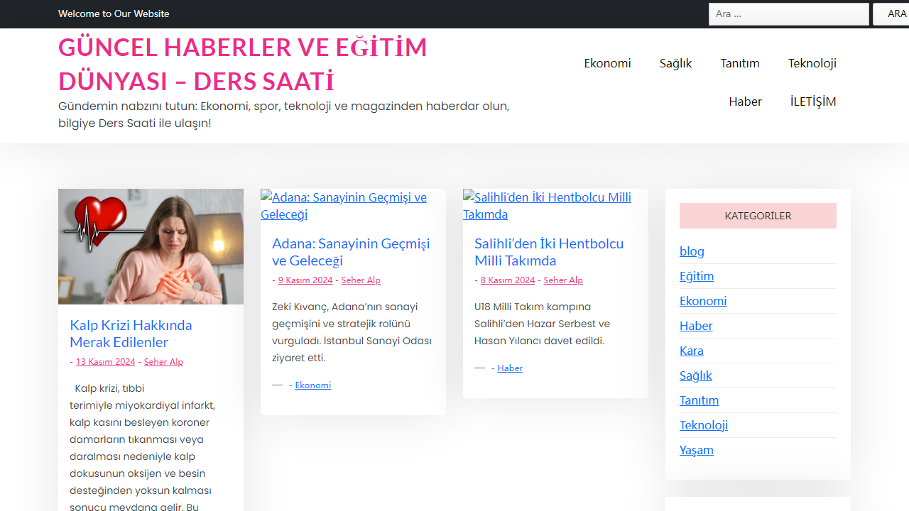 Güncel Haberler ve Eğitim Dünyası - Ders Saati - Gündemin nabzını tutun: Ekonomi, spor, teknoloji ve magazinden haberdar olun, bilgiye Ders Saati ile ulaşın!