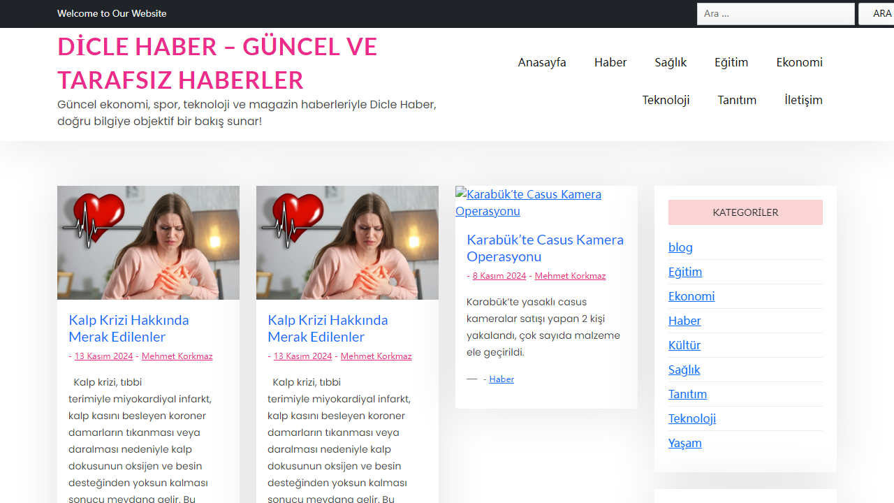 Dicle Haber - Güncel ve Tarafsız Haberler - Güncel ekonomi, spor, teknoloji ve magazin haberleriyle Dicle Haber, doğru bilgiye objektif bir bakış sunar!