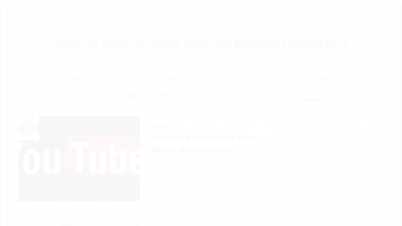 Düzce Eğitim: Son Dakika Eğitim Haberleri - Son Dakika Ekonomi, Spor, Teknoloji, Magazini Düzce Eğitim'de Takip Edin! Güncel ve Güvenilir Haberlerin Adresi!