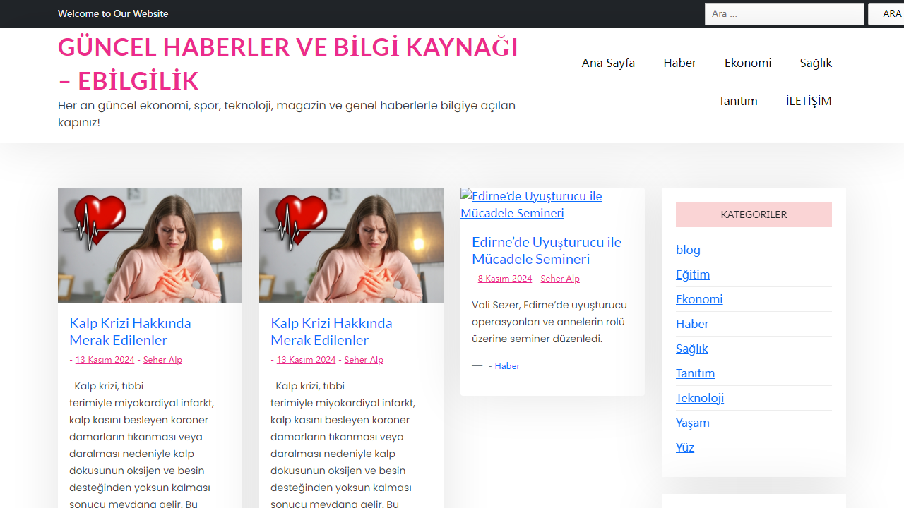 Güncel Haberler ve Bilgi Kaynağı - Ebilgilik - Her an güncel ekonomi, spor, teknoloji, magazin ve genel haberlerle bilgiye açılan kapınız!