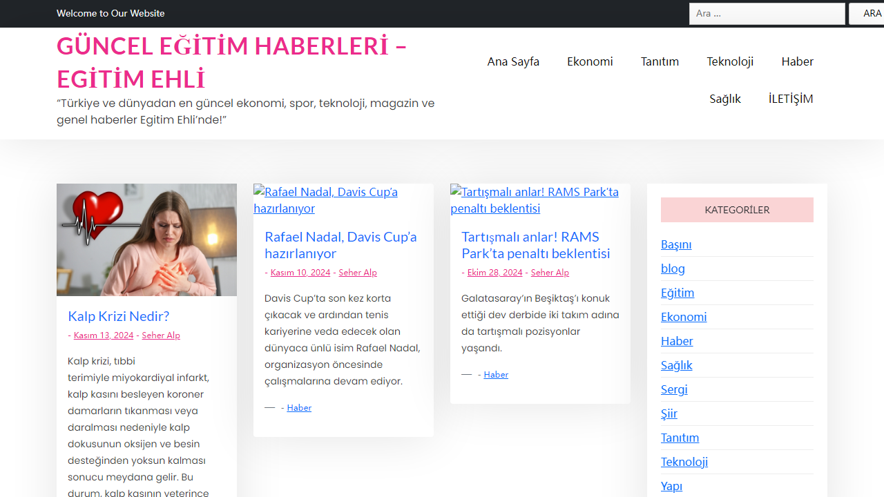 Güncel Eğitim Haberleri - Egitim Ehli - "Türkiye ve dünyadan en güncel ekonomi, spor, teknoloji, magazin ve genel haberler Egitim Ehli'nde!"