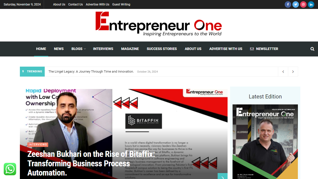 Entrepreneur One Magazine | Best Business Magazine