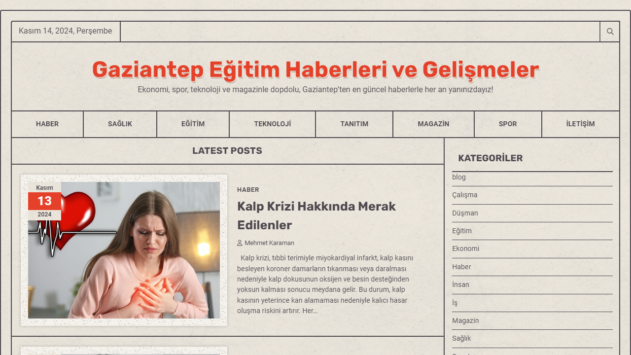 Gaziantep Eğitim Haberleri ve Gelişmeler - Ekonomi, spor, teknoloji ve magazinle dopdolu, Gaziantep'ten en güncel haberlerle her an yanınızdayız!