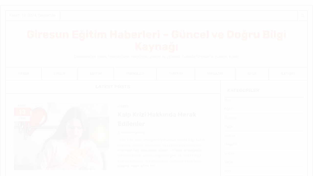 Giresun Eğitim Haberleri – Güncel ve Doğru Bilgi Kaynağı - Ekonomiden spora, teknolojiden magazine; güncel ve güvenilir haberle Giresun'un nabzını tutun!