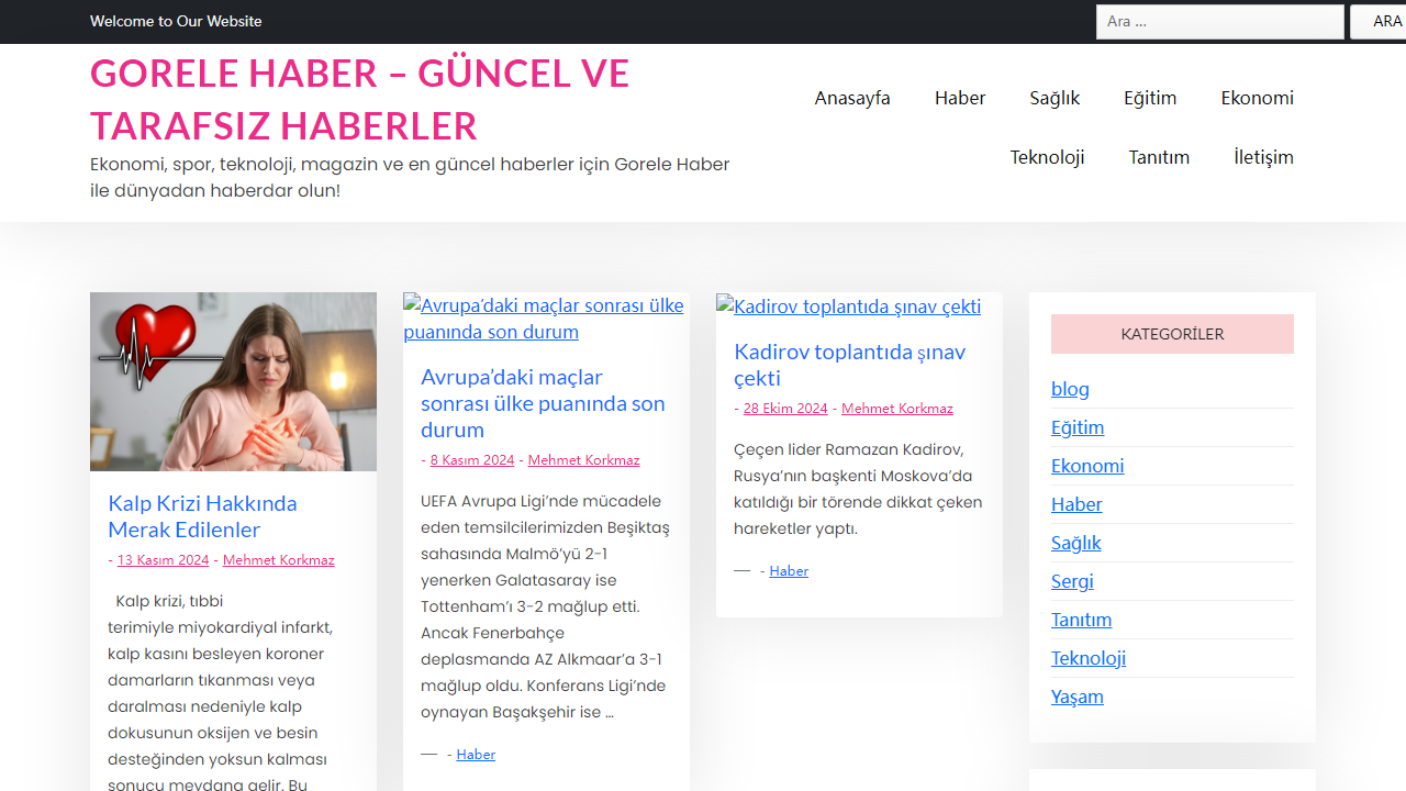 Gorele Haber - Güncel ve Tarafsız Haberler - Ekonomi, spor, teknoloji, magazin ve en güncel haberler için Gorele Haber ile dünyadan haberdar olun!