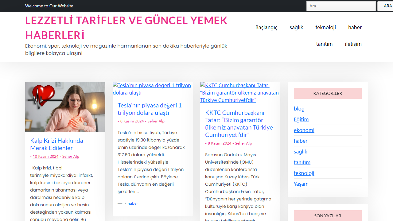 Lezzetli Tarifler ve Güncel Yemek Haberleri - Ekonomi, spor, teknoloji ve magazinle harmanlanan son dakika haberleriyle günlük bilgilere kolayca ulaşın!