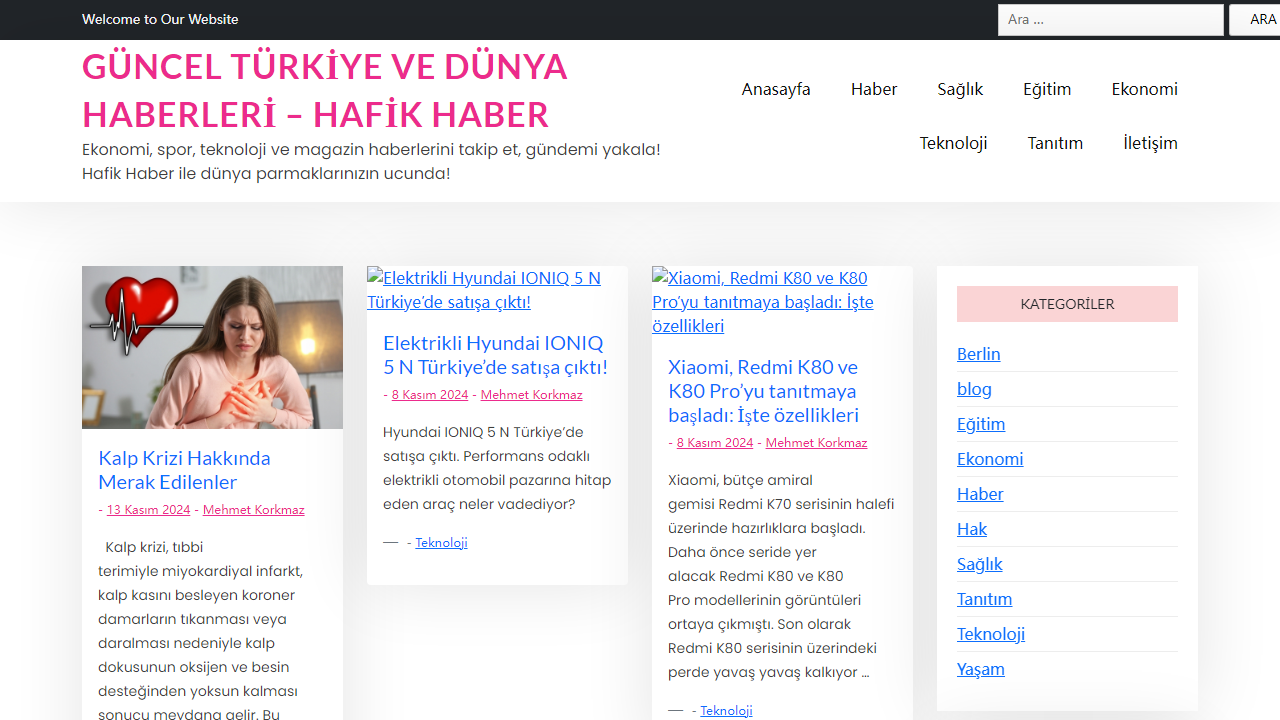 Güncel Türkiye ve Dünya Haberleri - Hafik Haber - Ekonomi, spor, teknoloji ve magazin haberlerini takip et, gündemi yakala! Hafik Haber ile dünya parmaklarınızın ucunda!
