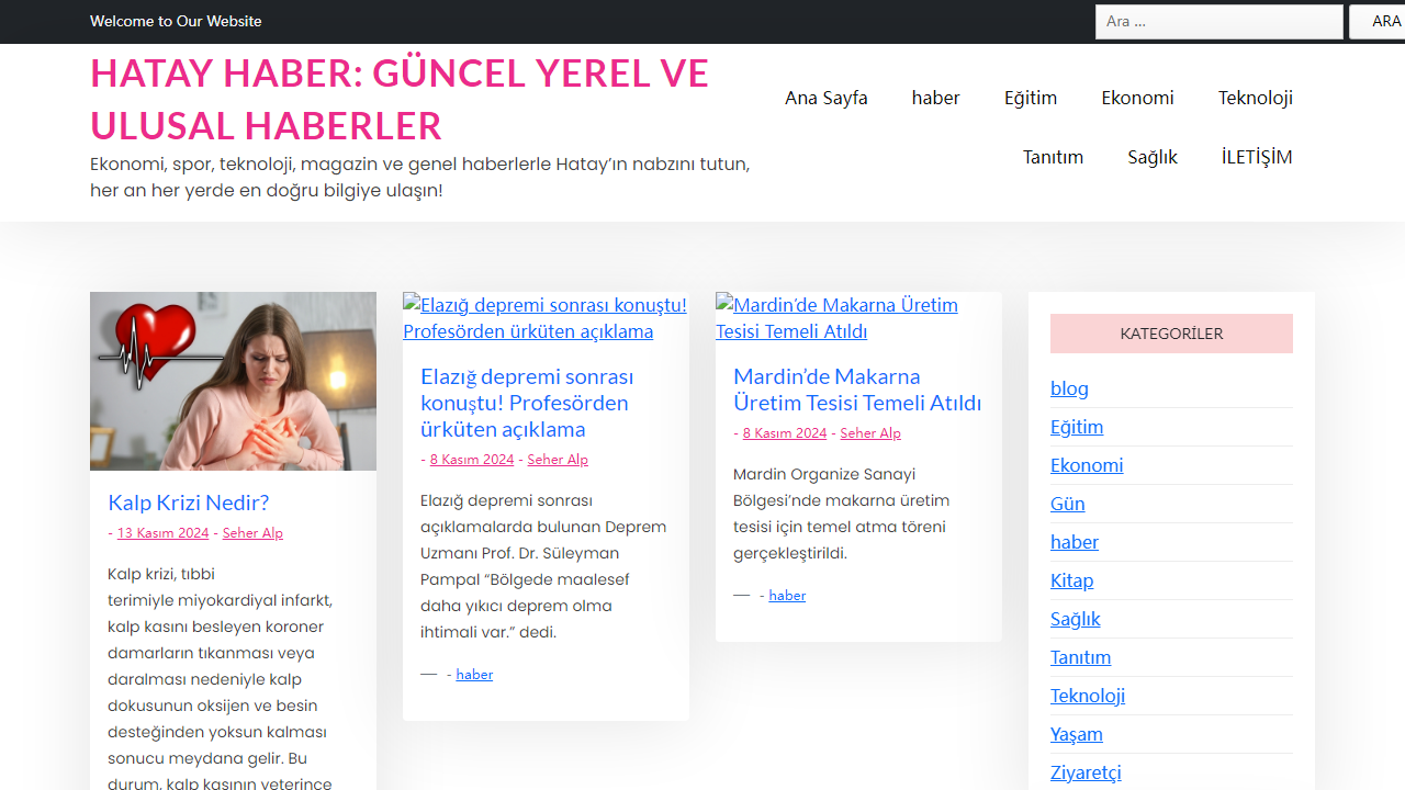 Hatay Haber: Güncel Yerel ve Ulusal Haberler - Ekonomi, spor, teknoloji, magazin ve genel haberlerle Hatay’ın nabzını tutun, her an her yerde en doğru bilgiye ulaşın!