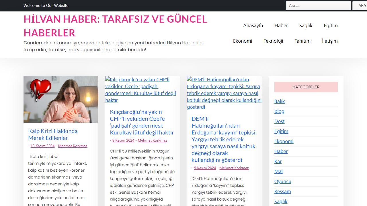 Hilvan Haber: Tarafsız ve Güncel Haberler - Gündemden ekonomiye, spordan teknolojiye en yeni haberleri Hilvan Haber ile takip edin; tarafsız, hızlı ve güvenilir habercilik burada!
