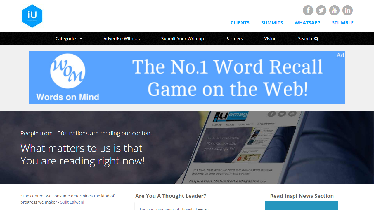 Inspiration Unlimited [iU] | The No 1 Inspirational eMagazine