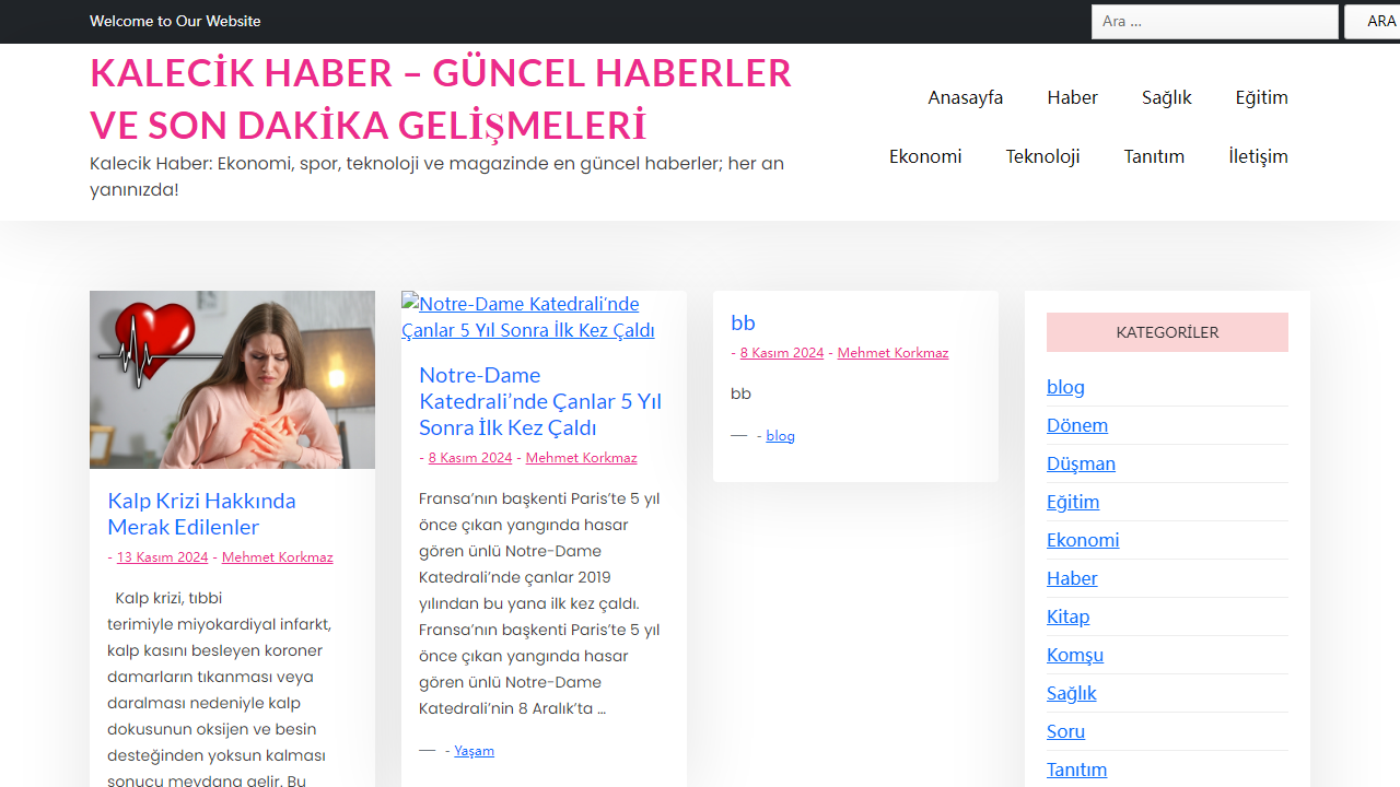 Kalecik Haber - Güncel Haberler ve Son Dakika Gelişmeleri - Kalecik Haber: Ekonomi, spor, teknoloji ve magazinde en güncel haberler; her an yanınızda!