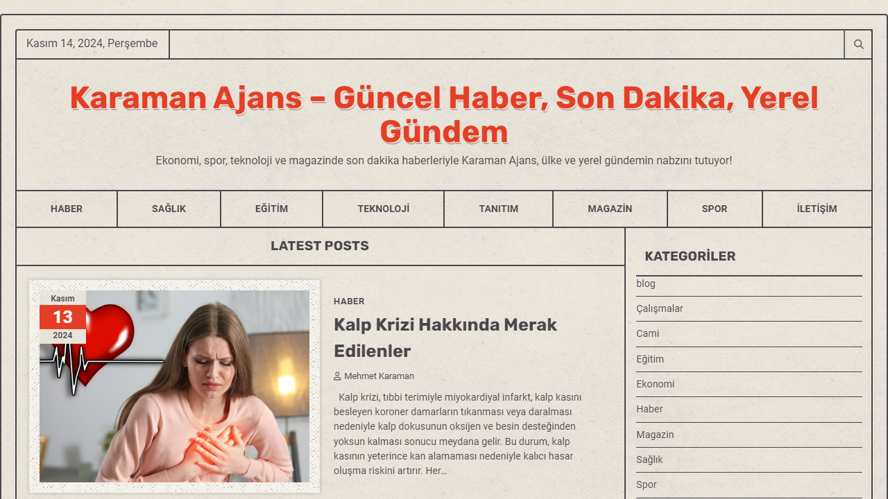 Karaman Ajans - Güncel Haber, Son Dakika, Yerel Gündem - Ekonomi, spor, teknoloji ve magazinde son dakika haberleriyle Karaman Ajans, ülke ve yerel gündemin nabzını tutuyor!