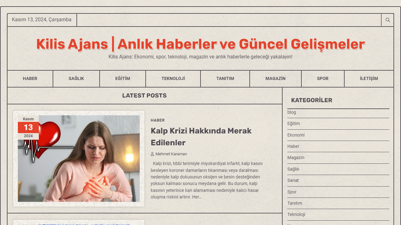 Kilis Ajans | Anlık Haberler ve Güncel Gelişmeler - Kilis Ajans: Ekonomi, spor, teknoloji, magazin ve anlık haberlerle geleceği yakalayın!