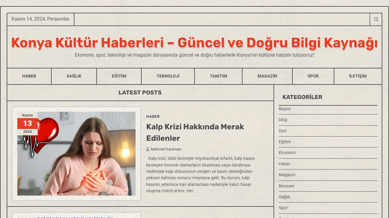 Konya Kültür Haberleri - Güncel ve Doğru Bilgi Kaynağı - Ekonomi, spor, teknoloji ve magazin dünyasında güncel ve doğru haberlerle Konya'nın kültürel nabzını tutuyoruz!
