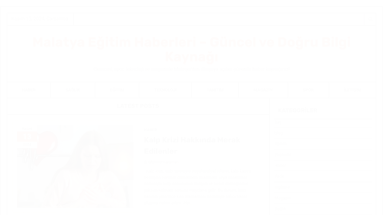 Malatya Eğitim Haberleri - Güncel ve Doğru Bilgi Kaynağı - Ekonomi, spor, teknoloji ve magazinle Malatya'dan dünyaya açılan güvenilir haber kaynağınız!