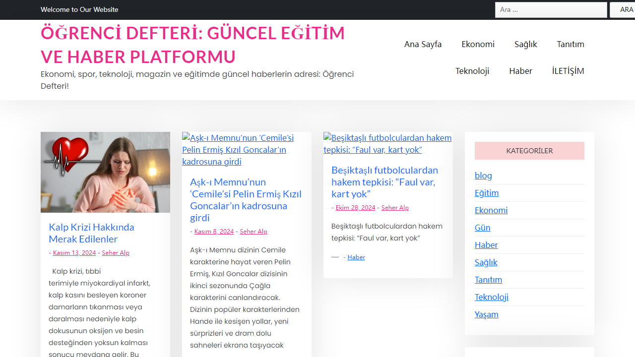Öğrenci Defteri: Güncel Eğitim ve Haber Platformu - Ekonomi, spor, teknoloji, magazin ve eğitimde güncel haberlerin adresi: Öğrenci Defteri!