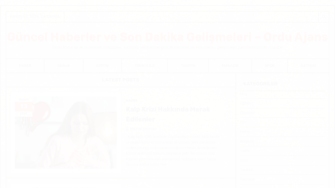 Güncel Haberler ve Son Dakika Gelişmeleri - Ordu Ajans - Ordu Ajans ile ekonomiden magazine, spordan teknolojiye güncel haberler ve son dakika gelişmeleri parmaklarınızın ucunda!