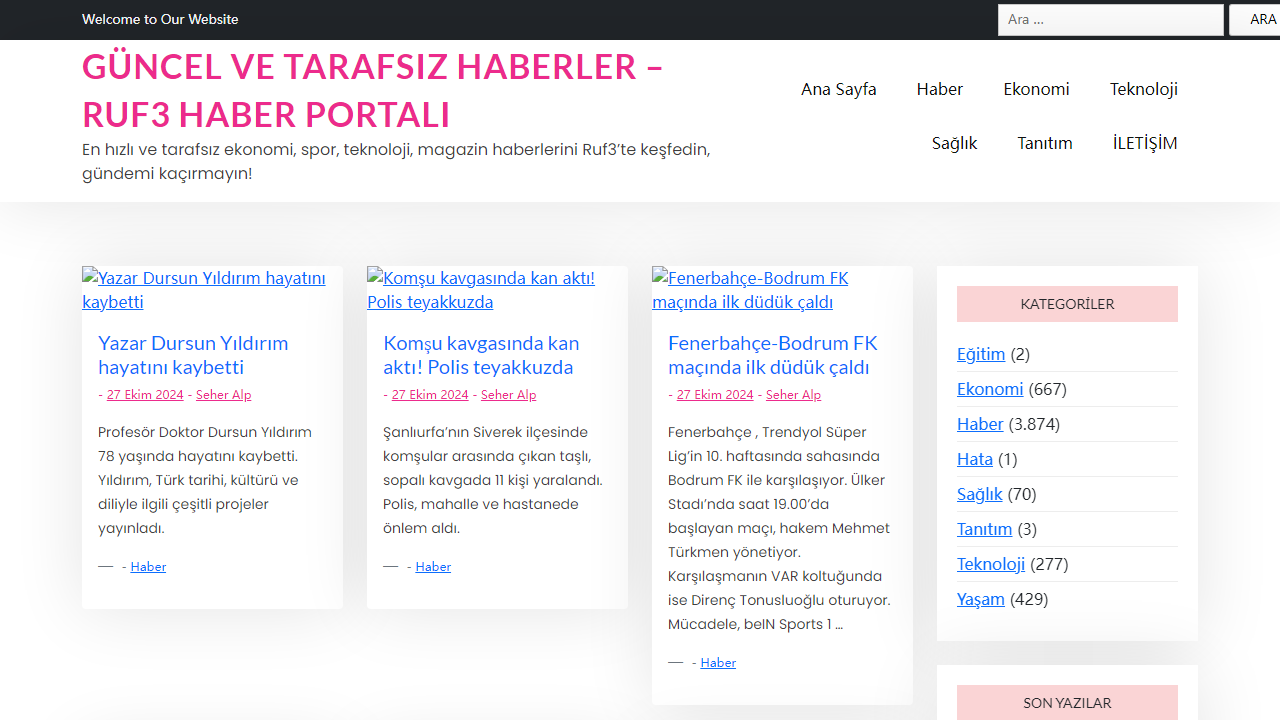 Güncel ve Tarafsız Haberler - Ruf3 Haber Portalı - En hızlı ve tarafsız ekonomi, spor, teknoloji, magazin haberlerini Ruf3'te keşfedin, gündemi kaçırmayın!