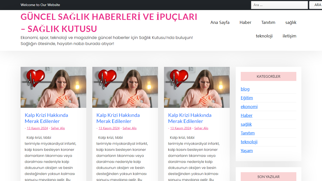 Güncel Sağlık Haberleri ve İpuçları - Sağlık Kutusu - Ekonomi, spor, teknoloji ve magazinde güncel haberler için Sağlık Kutusu'nda buluşun! Sağlığın ötesinde, hayatın nabzı burada atıyor!