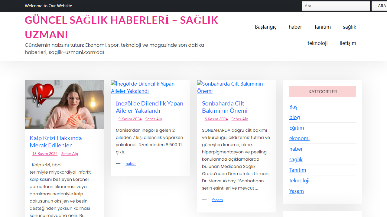 Güncel Sağlık Haberleri - Sağlık Uzmanı - Gündemin nabzını tutun: Ekonomi, spor, teknoloji ve magazinde son dakika haberleri, saglik-uzmani.com'da!