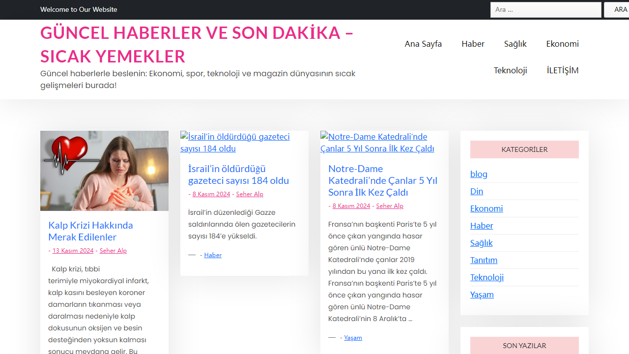 Güncel Haberler ve Son Dakika - Sıcak Yemekler - Güncel haberlerle beslenin: Ekonomi, spor, teknoloji ve magazin dünyasının sıcak gelişmeleri burada!