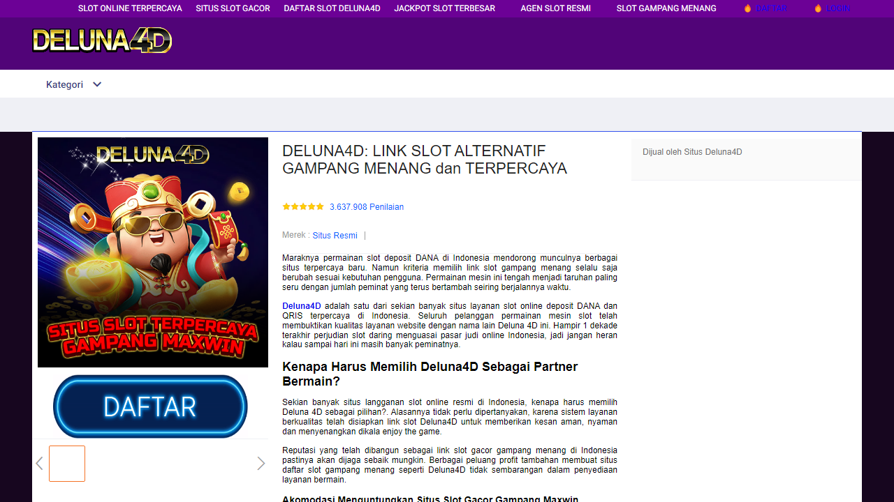 DELUNA4D: LINK SLOT ALTERNATIF GAMPANG MENANG dan TERPERCAYA