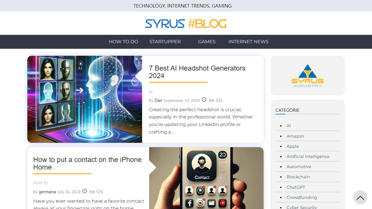 Syrus - TECHNOLOGY, INTERNET TRENDS, GAMING