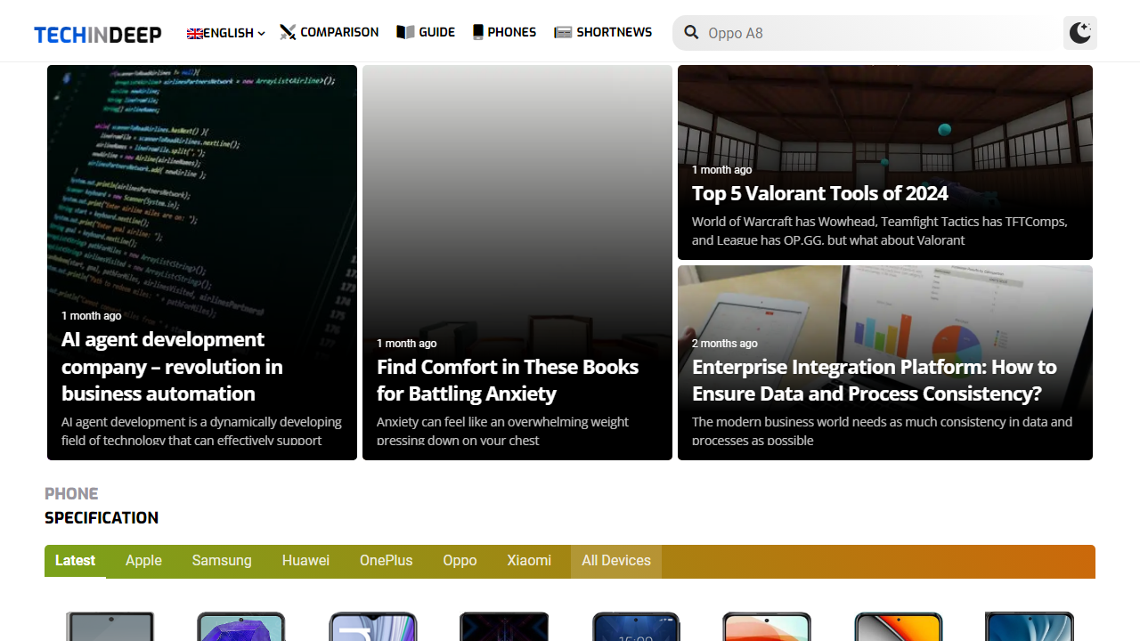 Tech News, Phone Specifications and Phone Comparison - Tech in Deep