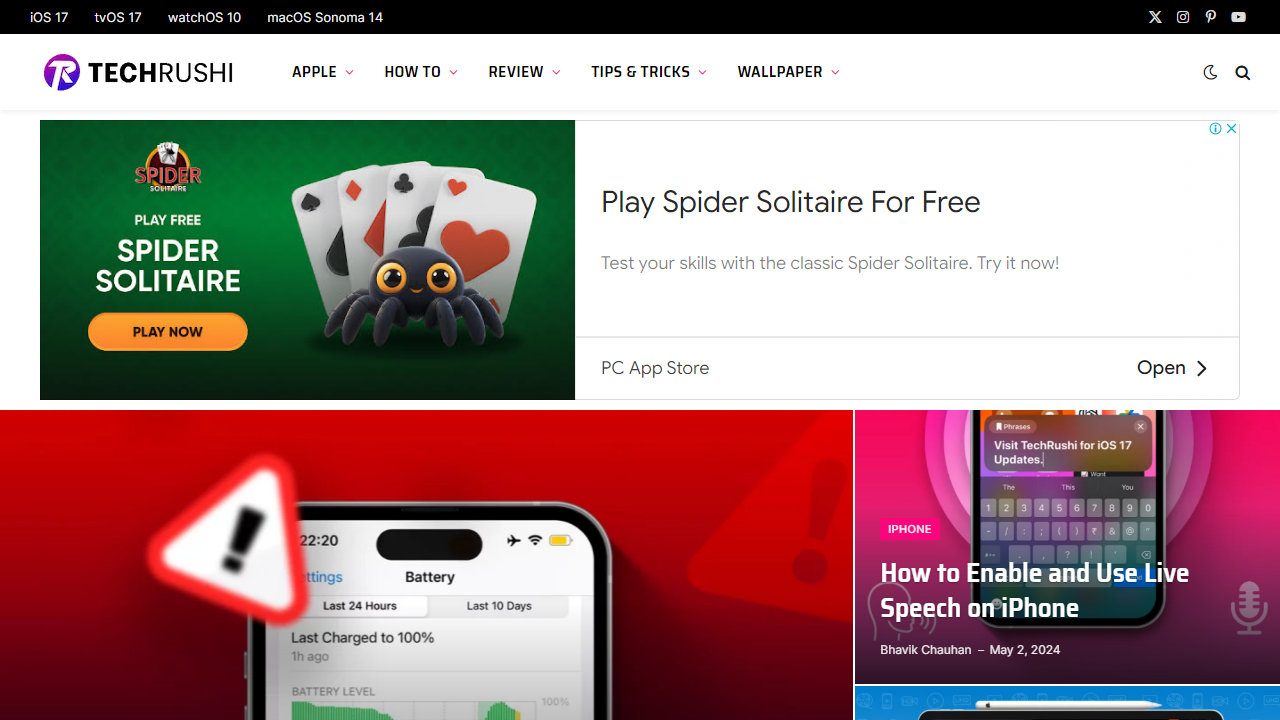 TechRushi - All About iPhone, iPad, Mac and Apple Watch